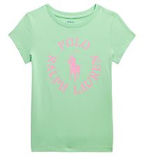 Polo Ralph Lauren T-shirt - Longwood - Lysegrøn m. Rosa