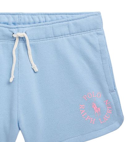 Polo Ralph Lauren Sweatshorts - Longwood - Lyseblå m. Rosa