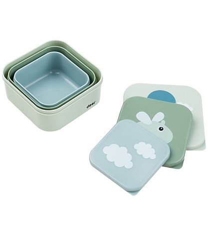 Done By Deer Snackbox - Happy Clouds - 3-pak - Grøn