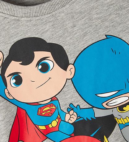 Name It Sweatshirt - NmmJak - Gråmeleret m. Super Friends