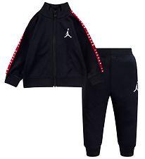 Jordan Træningssæt - Cardigan/Sweatpants - Sort m. Rød