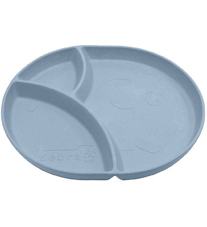 Sebra Tallerken - Bioplast - 3 Rum - Mums - Powder Blue
