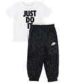 Nike Sæt - T-shirt/Sweatpants - Sort/Hvid