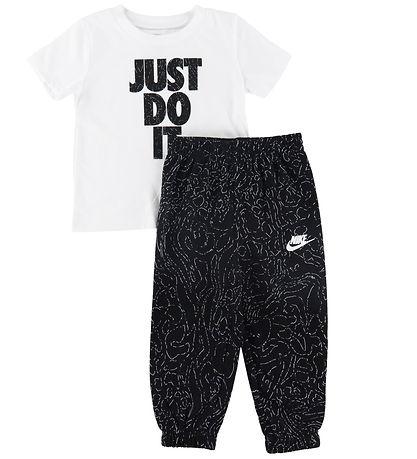 Nike Sæt - T-shirt/Sweatpants - Sort/Hvid