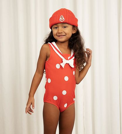 Mini Rodini Badedragt - UV50+ - Sailor Polka Dot - Rød