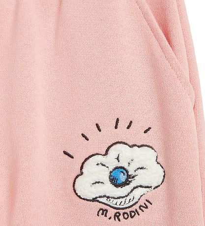 Mini Rodini Sweatpants - Seashell Chenille EMB - Pink