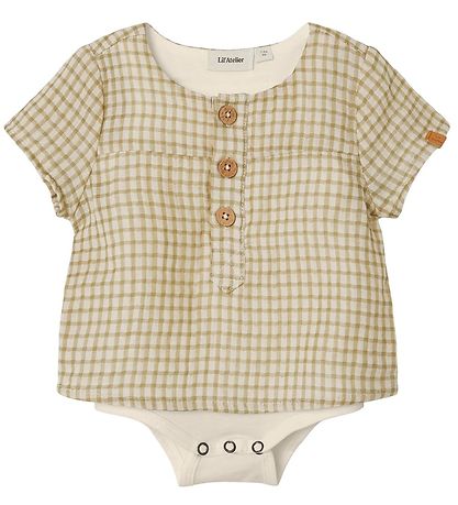 Lil' Atelier Skjortebody k/æ - NbmHanson - Sage m. Tern