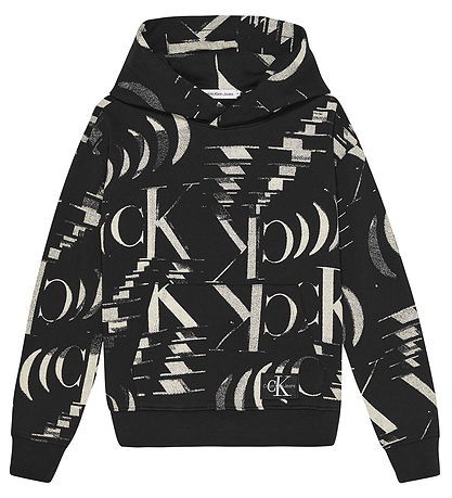 Calvin Klein Hættetrøje - Glitched Monogram - Sort