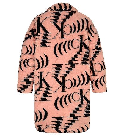 Calvin Klein Fleecefrakke - Pink/Sort