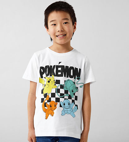 Name It T-shirt - NkmJulin Pokemon - Bright White m. Print