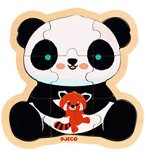 Djeco Puslespil - 9 Brikker - Træ - Panda