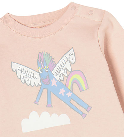 Stella McCartney Kids Sweatshirt - Pudderrosa m. Enhjørning