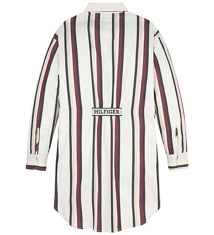 Tommy Hilfiger Skjortekjole - Global Stripe - Ivory/Red White 