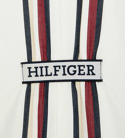 Tommy Hilfiger Skjortekjole - Global Stripe - Ivory/Red White 