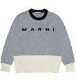 Marni Bluse - Uld - Gråmeleret/Hvid m. Sort