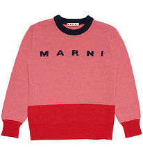 Marni Bluse - Uld - Koral/Rød m. Navy