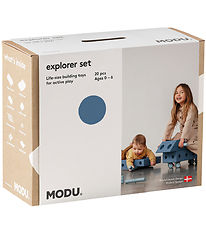 MODU Explorer Sæt - 20 Dele - 55x40x20 cm - Deep Blue/Sky Blue