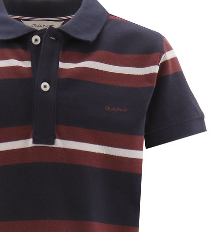 GANT Polo - Evening Blue m. Rød/Hvid