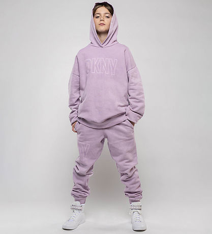 DKNY Hættetrøje - Lilla m. Print