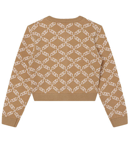 Michael Kors Cardigan - Cropped - Strik - Dark Stone/Hvid m. Møn