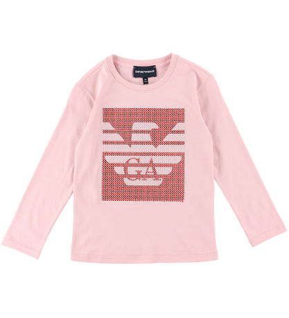 Emporio Armani Bluse - Rosa/Rød m. Pailletter