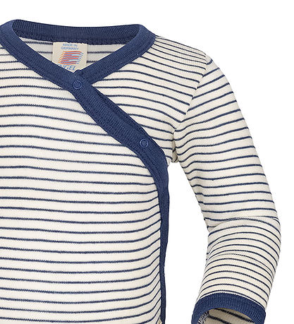 Engel Slå-Om Body l/æ - Uld/Silke - Natural/Navy Blue