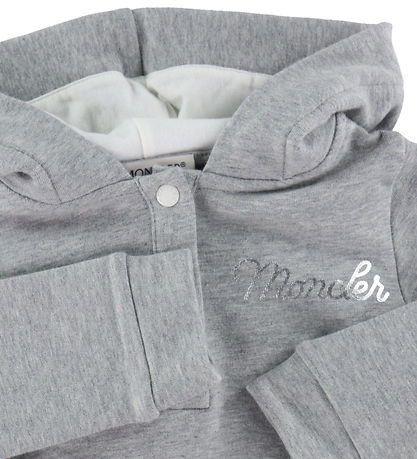 Moncler Sweatkjole - Gråmeleret m. Hvid