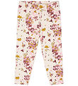 The New Siblings Leggings - TnsHerle - White Swan m. Blomster