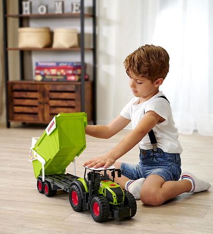 Dickie Toys Traktor - CLAAS Traktor m. Trailer - Lys/Lyd