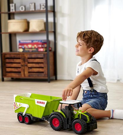 Dickie Toys Traktor - CLAAS Traktor m. Trailer - Lys/Lyd