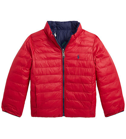 Polo Ralph Lauren Dynejakke - Vendbar - Rød/Navy m. Logoer