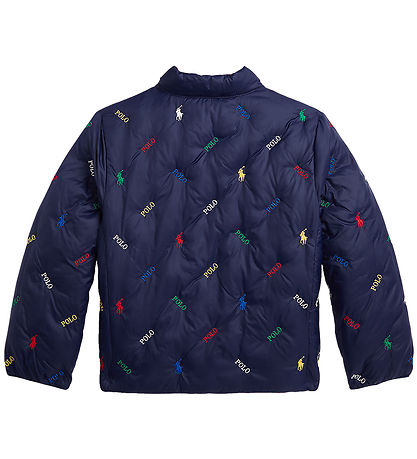 Polo Ralph Lauren Dynejakke - Vendbar - Rød/Navy m. Logoer
