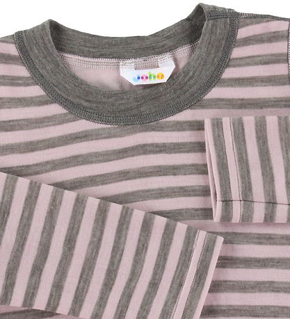 Joha Bluse - Uld - Rosa/Grå