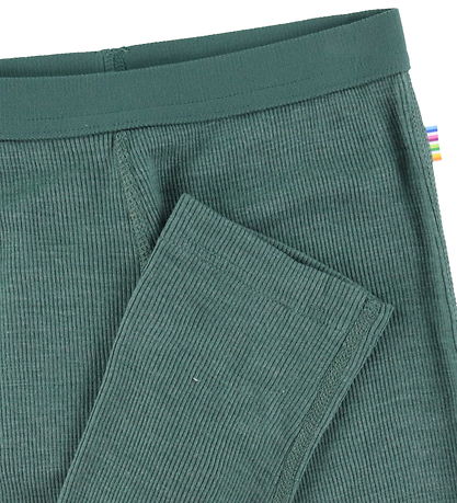Joha Leggings - Rib - Uld/Silke - Mørk Grøn