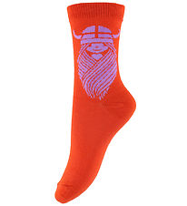 Danefæ Strømper - DaneDanmark - Bright Red Freja
