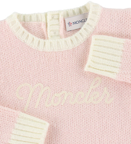 Moncler Bluse - Uld - Rosa m. Hvid