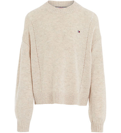 Tommy Hilfiger Bluse - Uld - Strik - Essential - Merino Mela