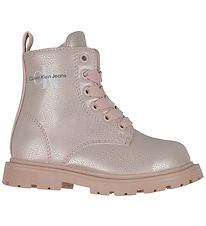 Calvin Klein Støvler - Lace-Up - Metallisk Rosa 