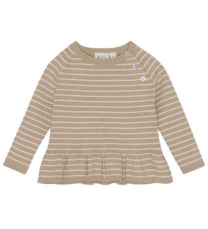 Flöss Bluse - Strik - Rib - Flye - Sand