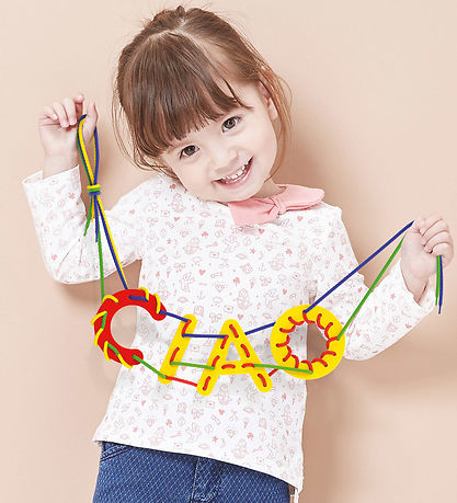 Quercetti Læringssæt - Lacing ABC+123 - Play Montessori - 2802