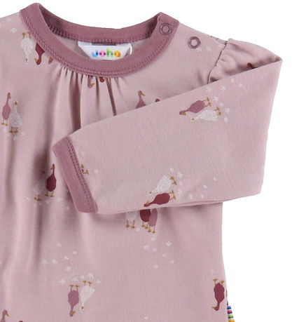 Joha Bluse l/æ - Uld/Bomuld - Light Bordeaux m. Gæs