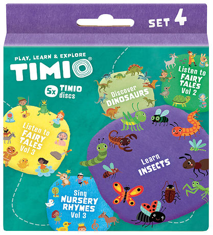 TIMIO Disksæt 4 - Børnesange, Eventyr, Dinosaurer og Insekter