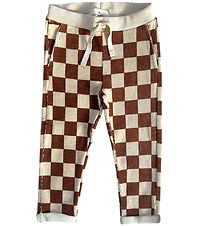 Monsieur Mini Fløjlsbukser - Check Offwhite/Ginger
