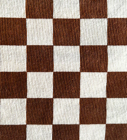 Monsieur Mini Bøllehat - Fløjl - Check Offwhite/Ginger