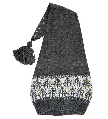 Mikk-Line Nissehue - Strik - Jacquard - Antrazite m. Mønster