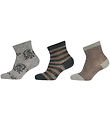 Melton Strømper - 3-pak - T-rex - Light Grey Melange