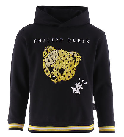 Philipp Plein Hættetrøje - Sort/Gul m. Bamse