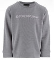 Emporio Armani Sweatshirt - Gråmeleret m. Hvid