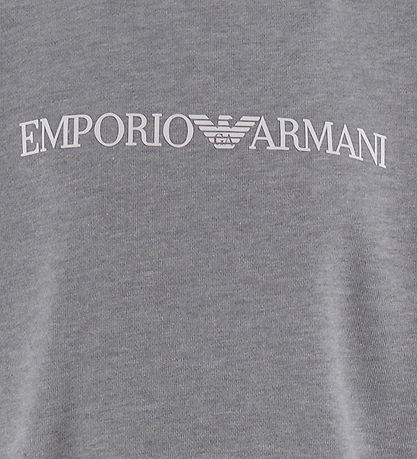 Emporio Armani Sweatshirt - Gråmeleret m. Hvid