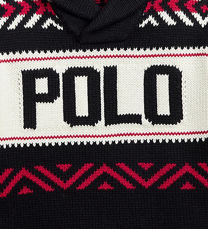 Polo Ralph Lauren Bluse - Strik - Holiday - Sort/Hvid m. Rød